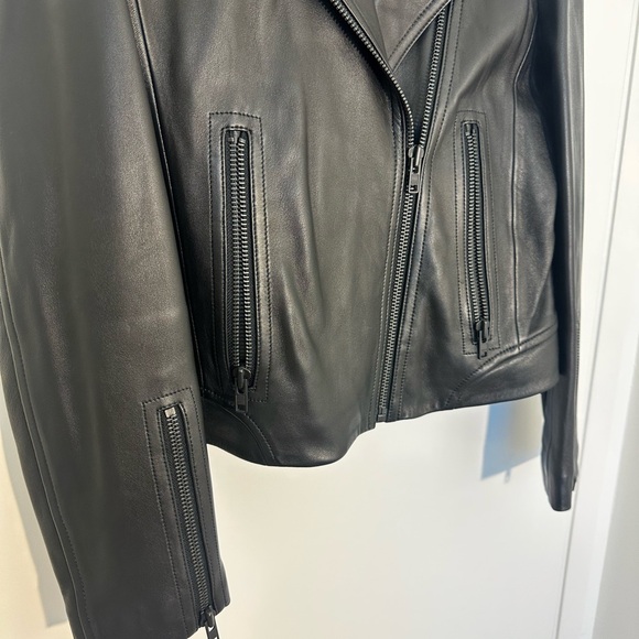 DSTLD Black Leather Jacket for Women - Picture 6 of 7